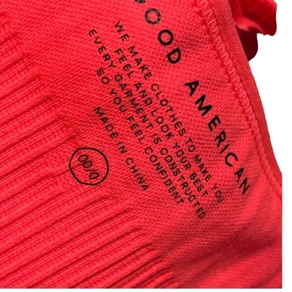 Good American Sport Bra Women’s XXS/XS‎ Double Knit Cross Strap Neon NEW Ribbed - Picture 7 of 7